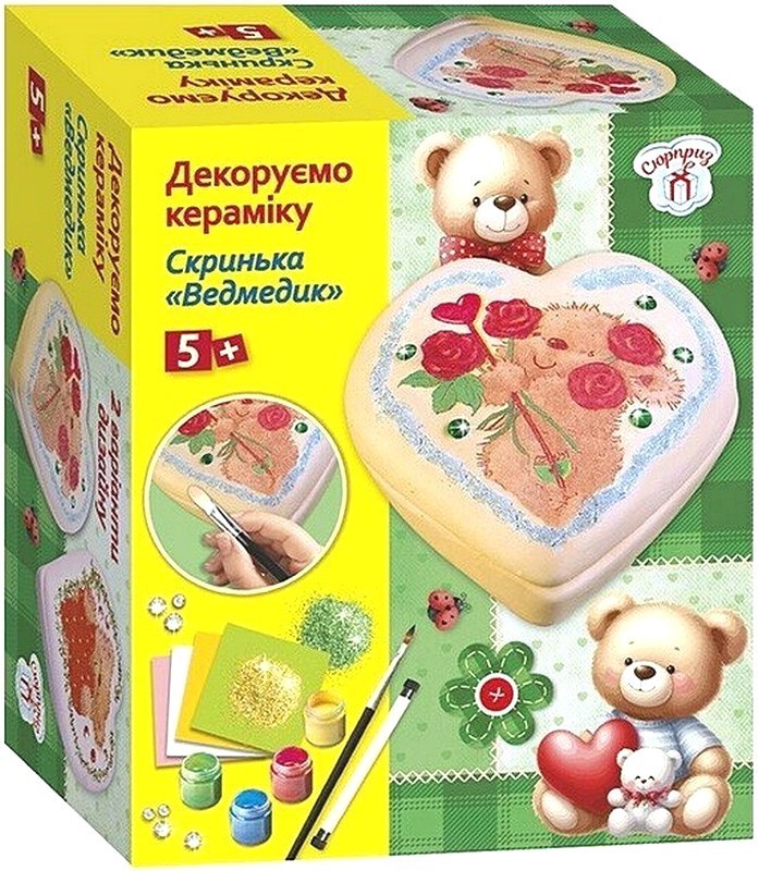 Декоруємо кераміку. Скринька "Ведмедик". Набір для творчості