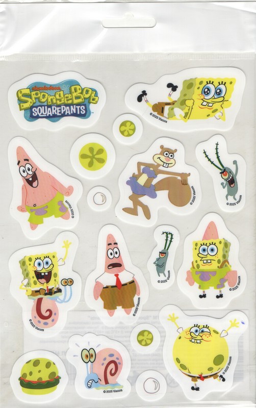 Стікерпак прозорий ТМ "SpongeBob SquarePants"