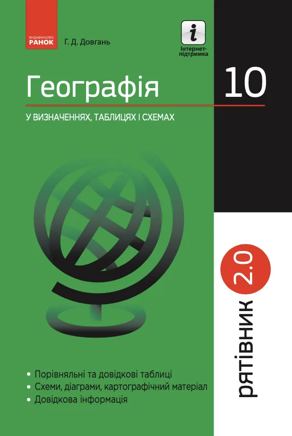 Географія у визначеннях, таблицях і схемах. 10 клас (Електронна книга)